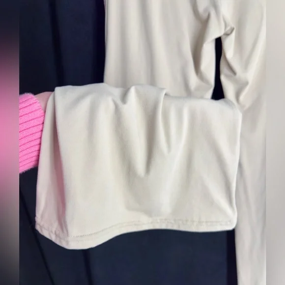 Cream fold over flared leggings - Picture 4 of 6